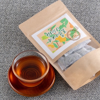 【農福連携】天日で乾燥、自家焙煎したみのりのびわの葉茶　2袋セット(4g×5パック×2袋)