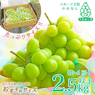 山梨県産 シャインマスカット 2.5kg以上(4～6房) 山梨が誇る 人気果物