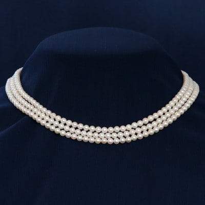 SVあこやベビーパール3連ネックレス【4.0-4.5mm】40cm