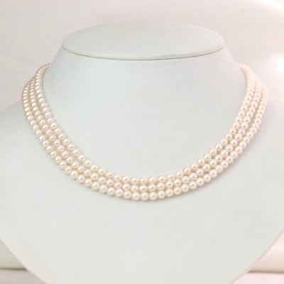 SVあこやベビーパール3連ネックレス【4.0-4.5mm】40cm