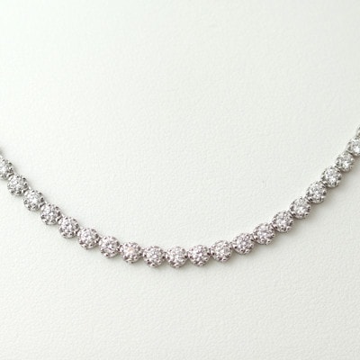 K18WG High Quality ダイヤモンド5.55ctテニスネックレス40cm