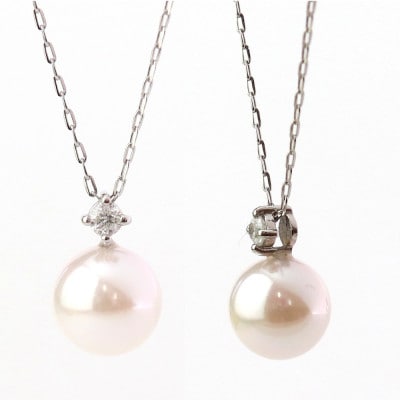 プラチナあこや真珠7.5-8.0mmペンダント【ダイヤ0.05ct】