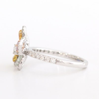 プラチナ ファンシーカラーダイヤモンドリング【FD0.533ct・D0.50ct】G5674　#12