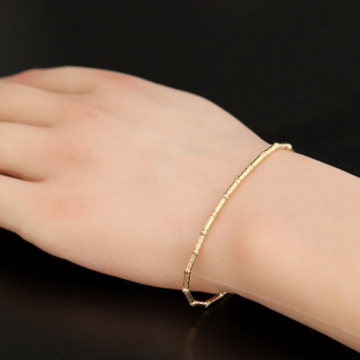 K18パイプボールブレスレット【長さ18cm】