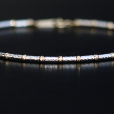 K18/K18WGパイプボールブレスレット【長さ18cm】