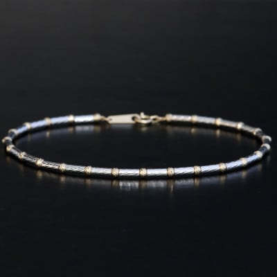 K18/K18WGパイプボールブレスレット【長さ18cm】