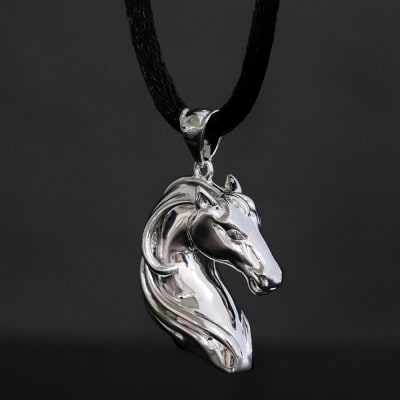 SV925 馬 無垢ペンダント【重さ25g・長さ50cm】