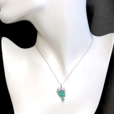 K18WGエメラルドペンダント【E1.06ct・D0.04ct】シャインマスカット