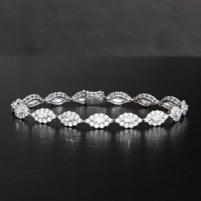 プラチナ ダイヤモンドブレスレット【D5.20ct・17.5cm】マーキス