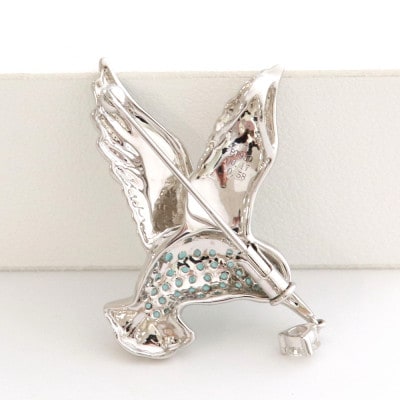 プラチナ パライバ ハチドリブローチ【P 0.58ct・D 0.17ct】