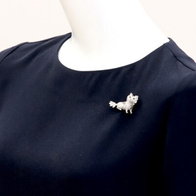 K18WGダイヤモンド チワワブローチ【D 2.52ct・BD 0.38ct・S0.03ct】