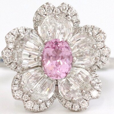 プラチナ桜リング【PS 0.72ct・SD 1.49ct・D 0.27ct】