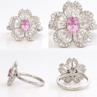 プラチナ桜リング【PS 0.72ct・SD 1.49ct・D 0.27ct】