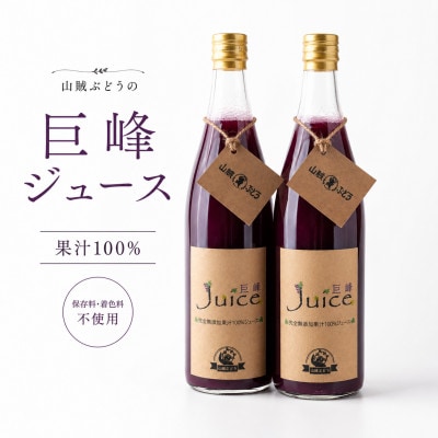 ぶどうジュース 山賊ぶどう 巨峰 100% ストレートジュース 720ml 2本 セット
