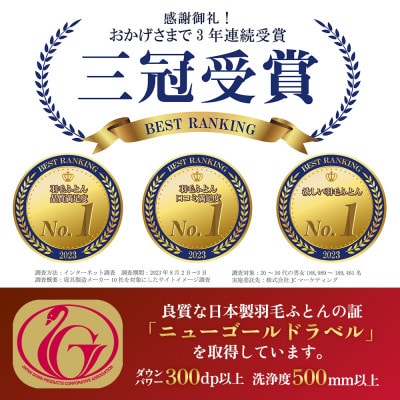 洗える羽毛布団 肌掛け布団(ダブル)日本製  洗濯できる 防ダニ 春夏秋冬【甲州羽毛ふとん】