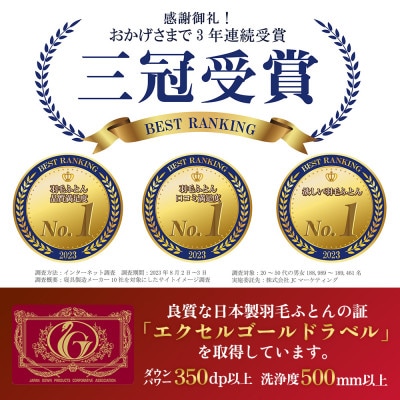 【抗菌・抗ウイルス加工】合い掛け羽毛布団(セミダブル)綿100% 日本製 防ダニ【甲州羽毛ふとん】