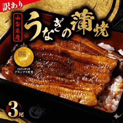 【訳あり】山梨県産富士山脈の地下水うなぎの蒲焼 3尾