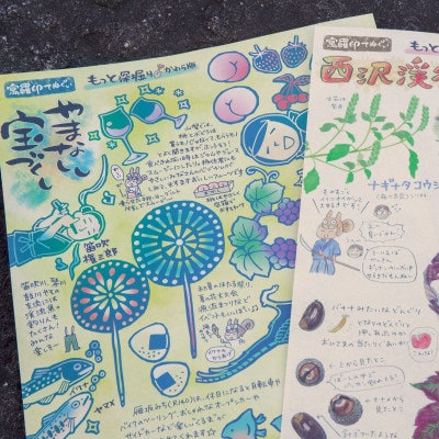 ぐらいん手ぬぐい「山梨市宝づくし・紅葉の西沢渓谷」計2枚