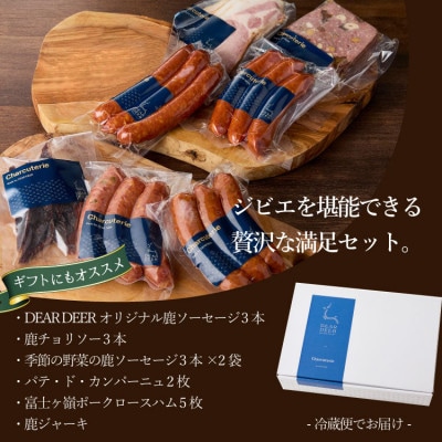 富士山麓の恵みを味わうプレミアムジビエ6種セット 鹿肉ソーセージ、カンパーニュ、ロースハムなど詰合せ