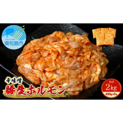 国産 豚 生ホルモン 辛味噌味 2kg(400g×5パック)
