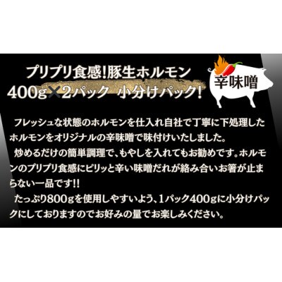 国産 豚 生ホルモン 辛味噌味 800g(400g×2パック)