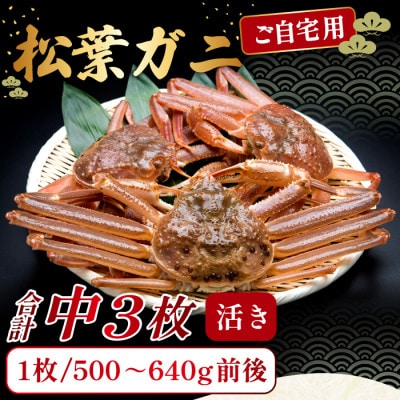 【活き】ご自宅用松葉ガニ　中　3枚