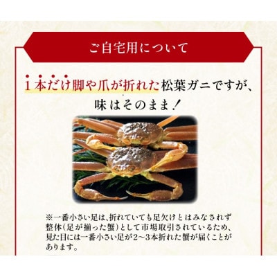 【活き】ご自宅用松葉ガニ　中　3枚