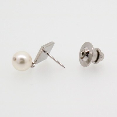 真珠 タイタック ネクタイピン 8.0-8.5mm 菱形 パール