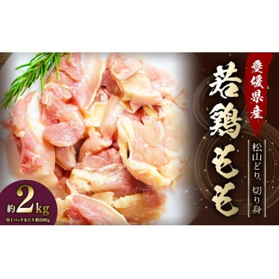 愛媛県産松山どり 若鶏もも 切り身 2kg
