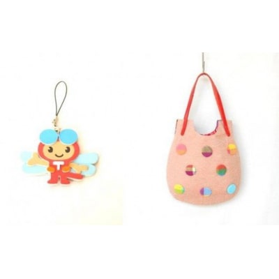 赤とんぼくんストラップ付　さをり織り製品(Cコース)　H-30