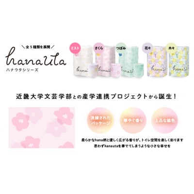【うたうさくらの香り】hanauta ダブル25m 12ロール×8パック　H-60