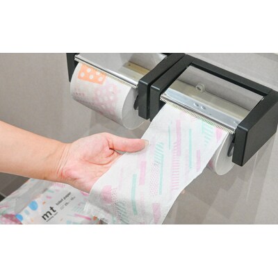 【mtプリントロール】トイレットペーパー 無香料 ダブル25m 12ロール×8パック　H-223