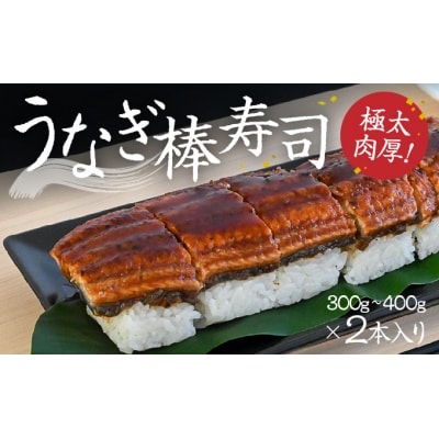 極太で肉厚!『うなぎ棒寿司』300g～400g×2本入り　H-134