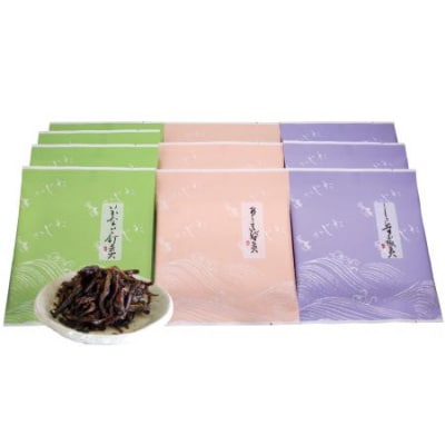 「いかなご釘煮」50g×4袋、「あみえび甘煮」70g×3袋、「しらす山椒煮」70g×3袋　F-21