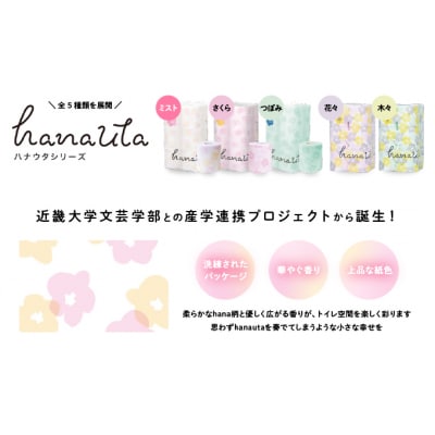 【うたうミストの香り】hanauta ダブル25m 12ロール×8パック　H-59