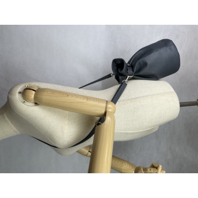 本革巾着ショルダーバッグ※グレー　I-20