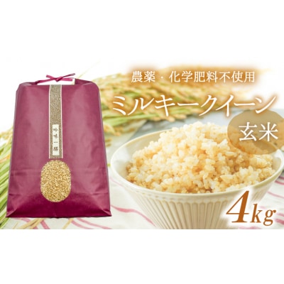 令和8年産 新米 【10月以降順次発送】【農薬・化学肥料不使用】ミルキークイーン(4kg)　U-10