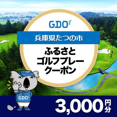 【兵庫県たつの市】GDOふるさとゴルフプレークーポン(3,000円分)