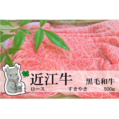 冷凍配送 実生庵の黒毛和牛近江牛【上霜】ロース すきやき用 500g #491