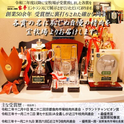 【宝牧場】近江牛ヒレステーキ3枚450g