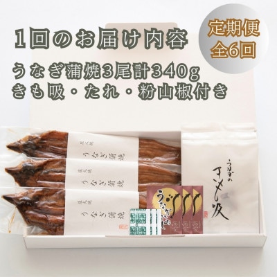 【毎月定期便】近江今津 西友のうなぎ炭火焼蒲焼 3尾・きも吸 3食 詰合せ SK-110F 全6回
