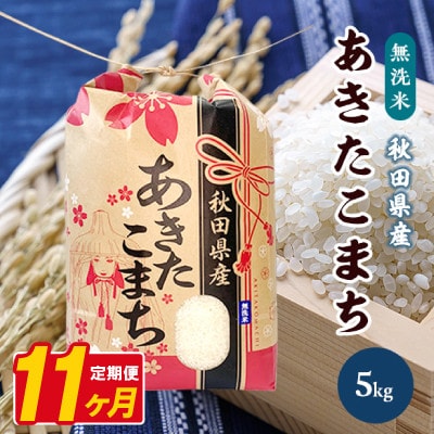 【毎月定期便】あきたこまち 5kg【精米・無洗米】 秋田県産全11回