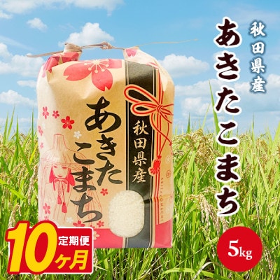 【毎月定期便】あきたこまち 5kg【白米】 秋田県産全10回