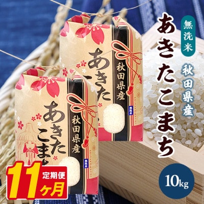 【毎月定期便】あきたこまち 10kg(5kg×2袋)【精米・無洗米】 秋田県産全11回