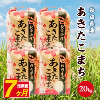 【毎月定期便】あきたこまち 20kg(5kg×4袋)【白米】 秋田県産全7回