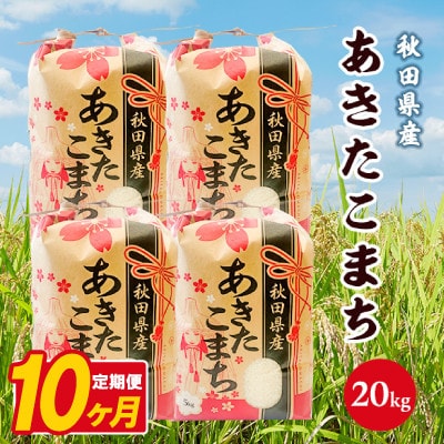 【毎月定期便】あきたこまち 20kg(5kg×4袋)【白米】 秋田県産全10回