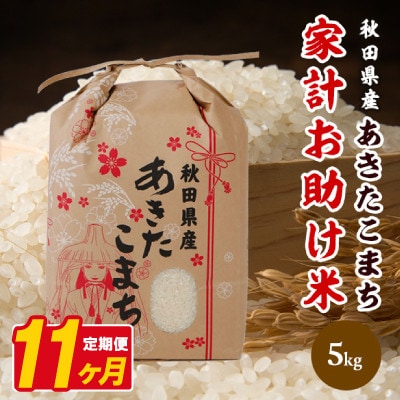 【毎月定期便】あきたこまち 家計お助け米 5kg【白米】 秋田県産全11回
