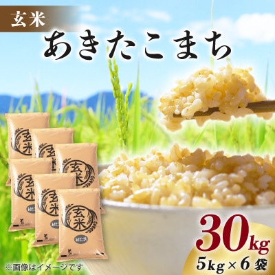【新米予約】令和8年産 あきたこまち 30kg(5kg×6袋) 【玄米】