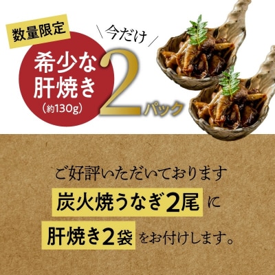 発送時期が選べる(2月・3月)一色産うなぎの炭火焼と肝焼セット(蒲焼2尾、肝焼2p)H007-104