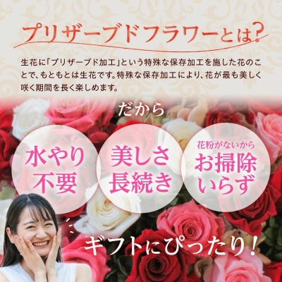 【日付指定可能】プリザーブドフラワーローズ(ピンク&レッド)60輪のアレンジメント　H193-020